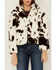 Image #3 - Ashley Women's Cow Print Faux Fur Jacket , White, hi-res
