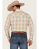 Image #4 - Ely Walker Men's Large Dobby Plaid Long Sleeve Pearl Snap Western Shirt , Beige/khaki, hi-res