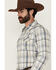 Image #2 - Cody James Men's Western Wind Plaid Print Long Sleeve Snap Western Shirt, Cream, hi-res