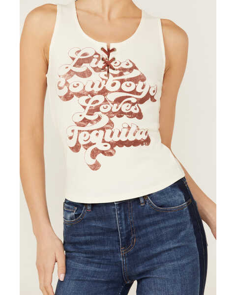 Image #3 - Idyllwind Women's Fahari Lace-Up Front Top , Ivory, hi-res