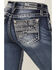 Image #2 - Miss Me Women's Dark Wash Mid Rise Flag Pocket Bootcut Stretch Denim Jeans, Dark Wash, hi-res