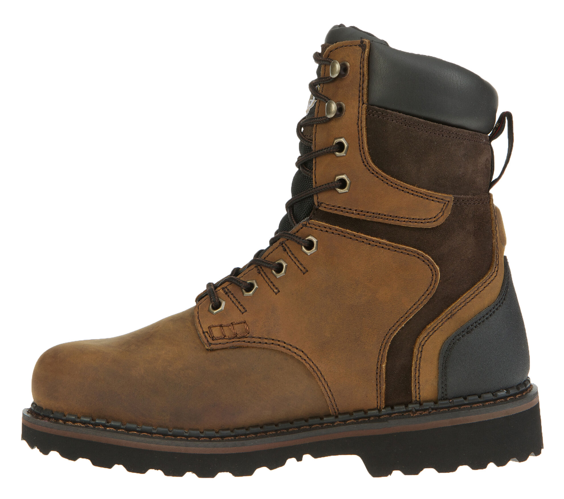 Image #3 - Georgia Boot Men's Brookville Waterproof 8" Work Boots - Round Toe, Dark Brown, hi-res