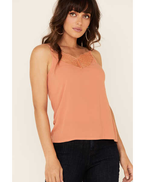 Image #3 - Idyllwind Women's Gone Wild Lace Cami, Peach, hi-res