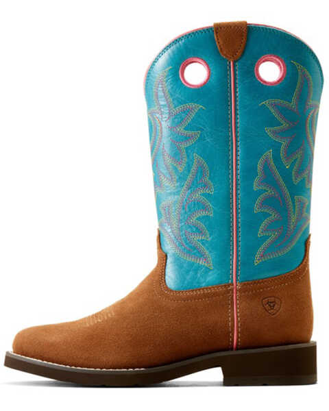 Image #2 - Ariat Women's Elko Roughout Performance Western Boots - Round Toe , Brown, hi-res