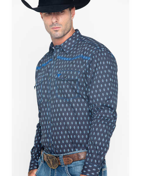 Image #5 - Cowboy Hardware Men's Diamond Print Long Sleeve Western Shirt , , hi-res