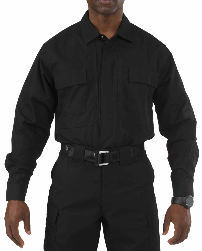5.11 Tactical Taclite TDU Long Sleeve Shirt - 3XL and 4XL, Black, hi-res