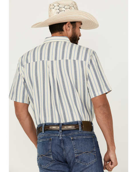 Image #4 - Cody James Men's Gunsmoke Dobby Striped Button-Down Short Sleeve Western Shirt - Big , Cream, hi-res