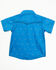 Image #3 - Cowboy Hardware Toddler Boys' Steerhead Print Short Sleeve Snap Western Shirt , Blue, hi-res