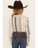 Image #4 - Wrangler Girl's Serape Striped Print Long Sleeve Pearl Snap Western Shirt, Grey, hi-res