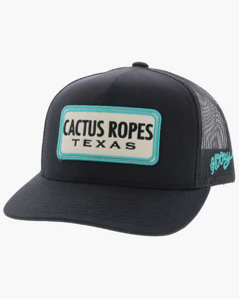 Image #1 - Hooey Men's Cactus Ropes Logo Mesh Trucker Cap, Black, hi-res