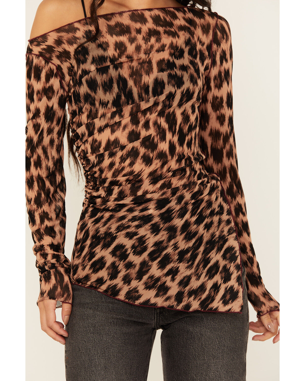 Image #3 - Free People Women's Something Extra Leopard Print Long Sleeve Tunic Top, Brown, hi-res