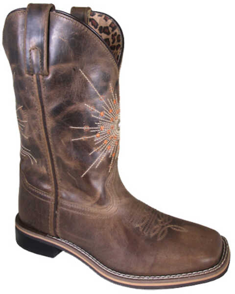 Smoky Mountain Women's Sunburst Western Boots - Broad Square Toe, Brown, hi-res