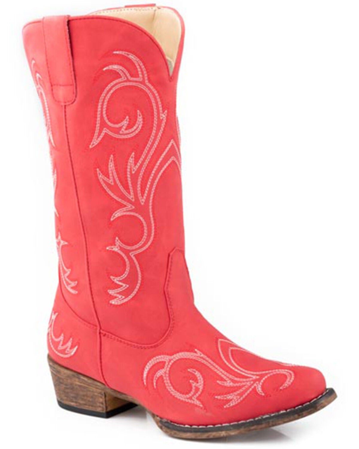 Roper Women's Riley Tall Western Boots - Snip Toe, Red, hi-res