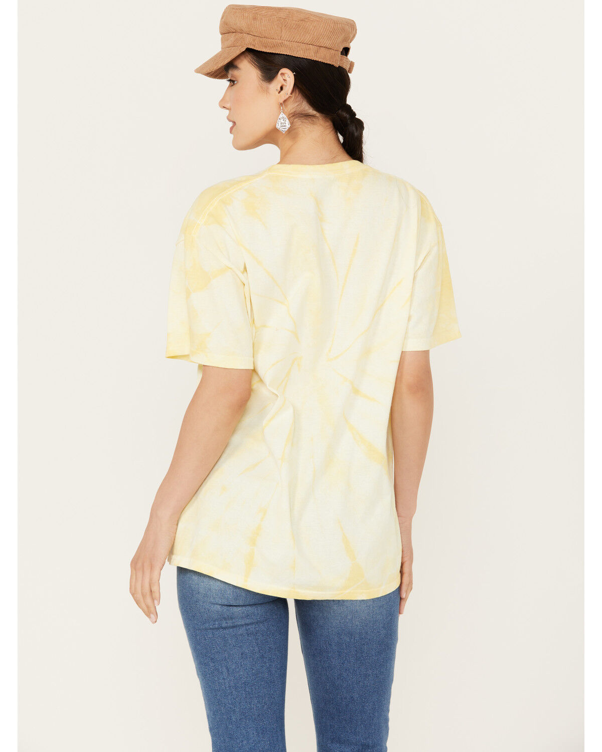 Image #4 - Gina Tees Women's Tie Dye Cut Out Desert Cowboy Graphic Tee, Yellow, hi-res