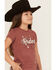 Image #2 - Shyanne Girls' Life of the Rodeo Short Sleeve Graphic Tee, Dark Red, hi-res
