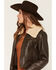 Image #2 - Levi's Women's Sherpa Collar Faux Leather Jacket, Brown, hi-res