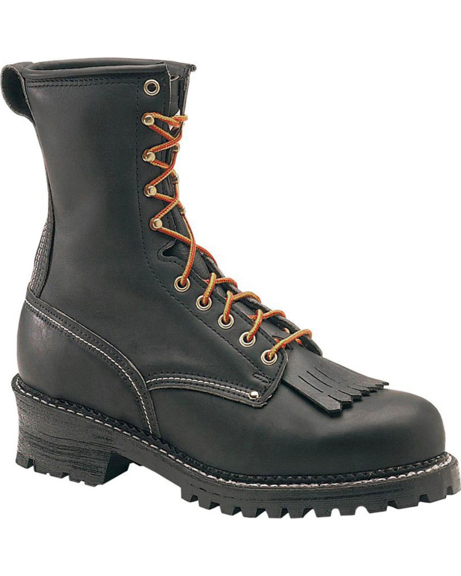 Carolina Men s Black Maple Logger Boots Round Toe Sheplers