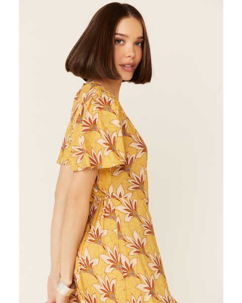 Image #1 - Band Of The Free Women's Floral Amelie Dress, Mustard, hi-res