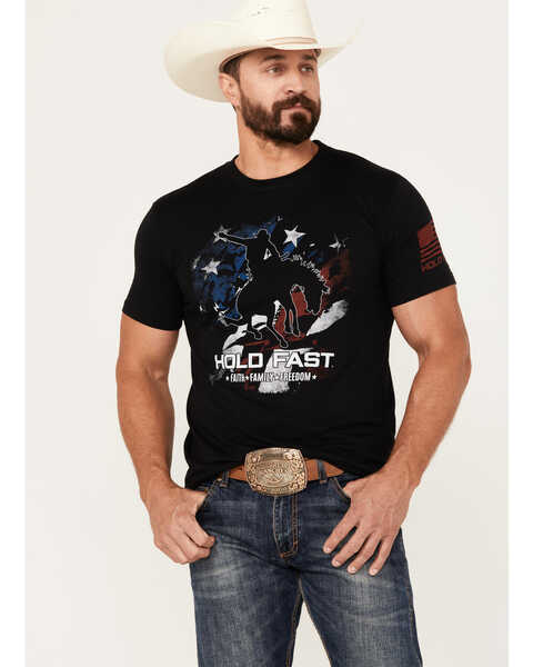 Image #1 - Kerusso Men's Hold Fast Patriotic Short Sleeve Graphic T-Shirt, Black, hi-res