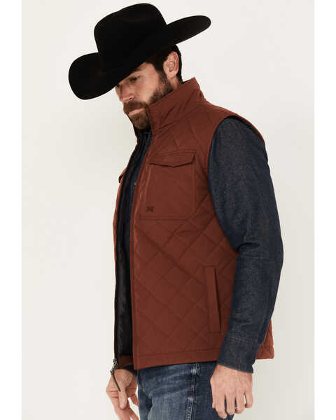Image #2 - Dakota Grizzly Men's Quilted Ripstop Vest, Red, hi-res