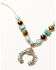 Shyanne Women's Juniper Sky Squash Blossom Gem Necklace, Silver, hi-res
