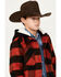 Image #2 - Urban Republic Little Boys' Plaid Print Wool Hooded Jacket, Red, hi-res
