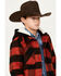 Image #2 - Urban Republic Little Boys' Plaid Print Wool Hooded Jacket , Red, hi-res