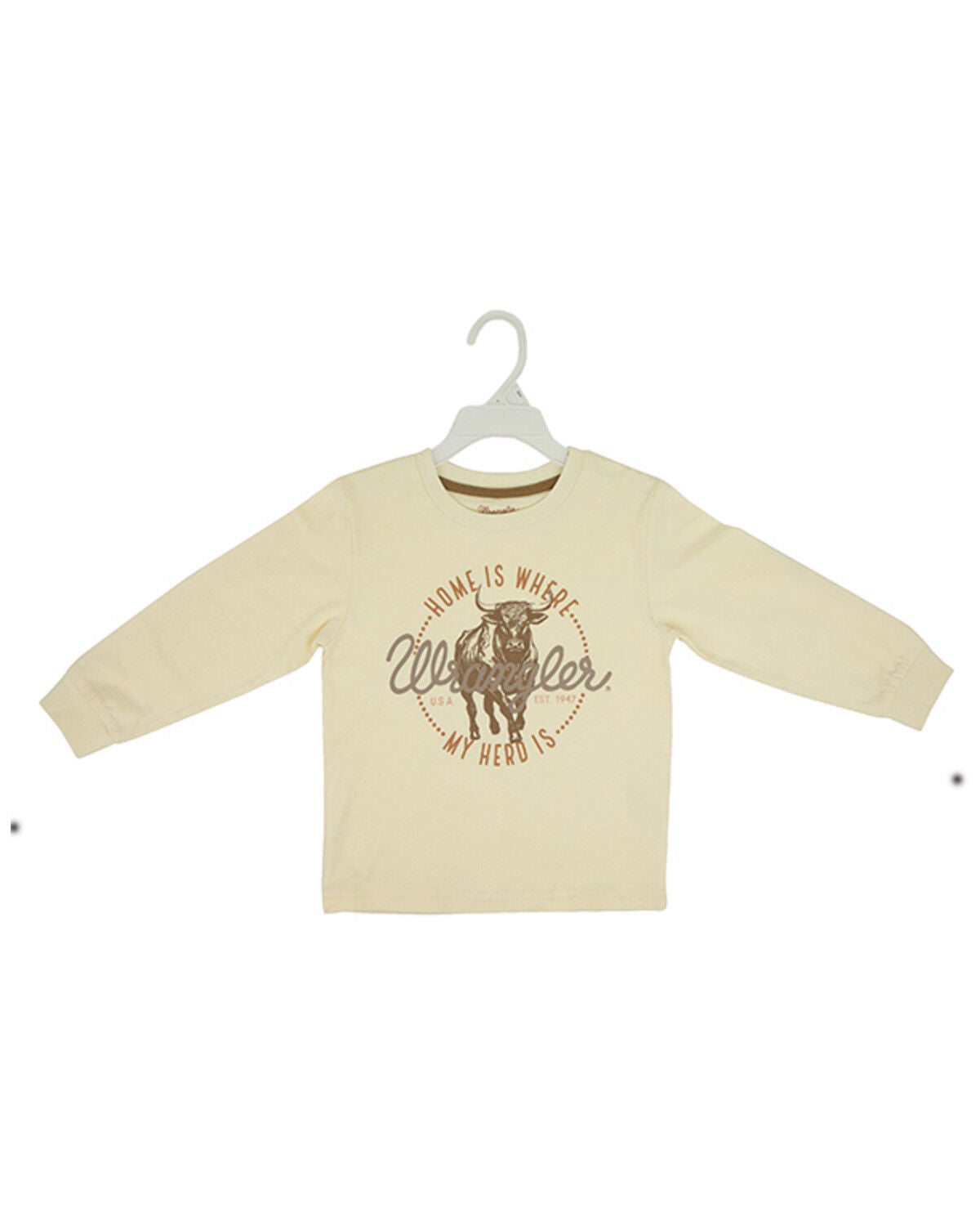 Wrangler Toddler Boys' My Herd Long Sleeve Graphic T-Shirt, Cream, hi-res
