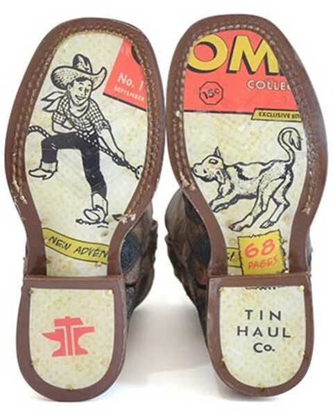 Image #2 - Tin Haul Boys' Triangulum Western Boots - Broad Square Toe, Black, hi-res