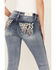Miss Me Women's Medium Wash Stretch Mid Rise Peacock Embroidery Bootcut Jeans, Medium Wash, hi-res