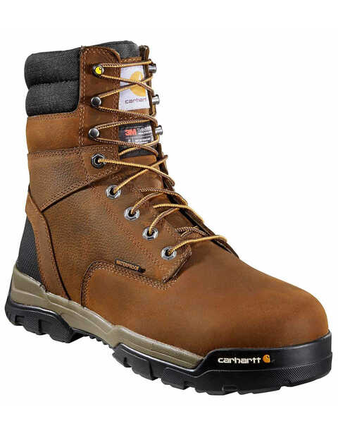 Image #1 - Carhartt Men's Ground Force Waterproof Work Boots - Composite Toe, Brown, hi-res