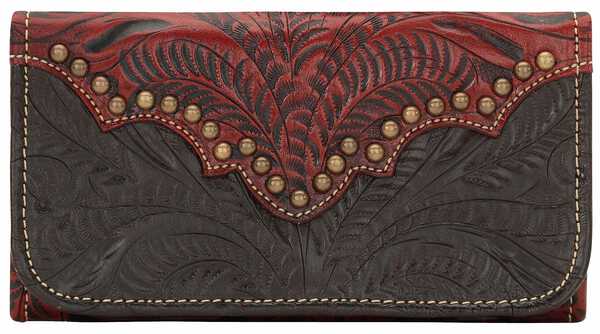 Image #1 - American West Annie's Secret Tri-fold Wallet, Crimson, hi-res