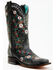 Image #1 - Corral Women's Floral Blacklight Western Boots - Square Toe, Black, hi-res