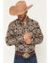 Image #1 - RANK 45&reg; Men's Mount Hood Southwestern Print Long Sleeve Snap Stretch Western Shirt, Brown, hi-res