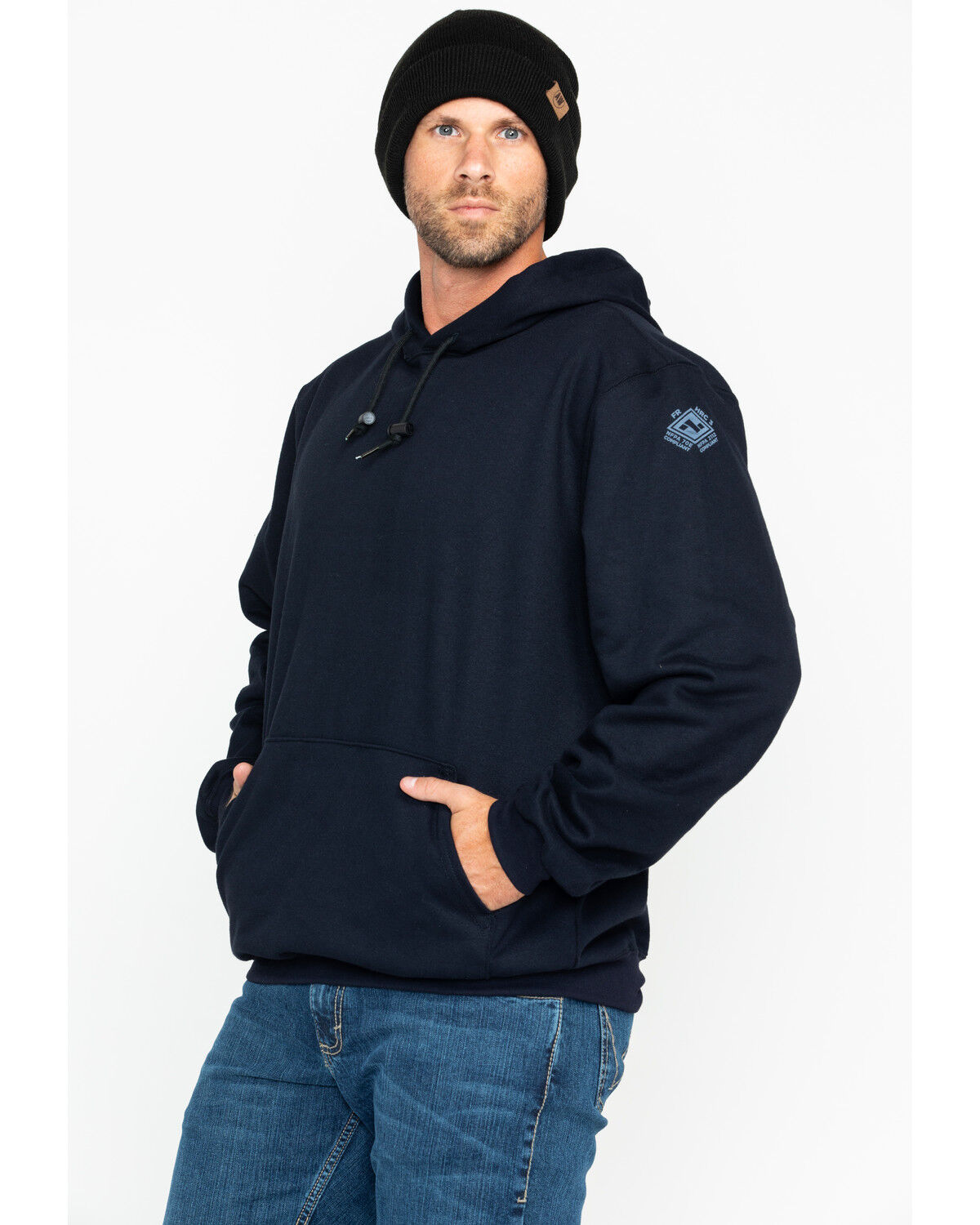Image #1 - NSA TECGEN Men's FR Heavyweight Pullover Work Sweatshirt - 2X-3X, Navy, hi-res