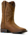 Image #1 - Ariat Boys' Westwood Distressed Performance Boots - Broad Square Toe, Distressed Brown, hi-res