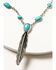 Image #2 - Shyanne Women's Silver & Turquoise Stone Feather Pendant Necklace, Silver, hi-res