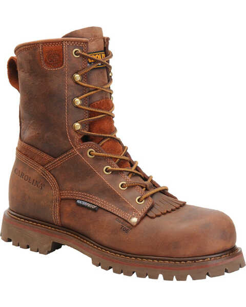 Image #1 - Carolina Men's Waterproof Work Boots - Composite Toe, Brown, hi-res