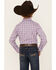 Image #4 - Wrangler Boys' Plaid Print Long Sleeve Pearl Snap Western Shirt, Red, hi-res