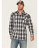 Image #1 - Moonshine Spirit Men's Talum Plaid Long Sleeve Snap Western Shirt, Navy, hi-res