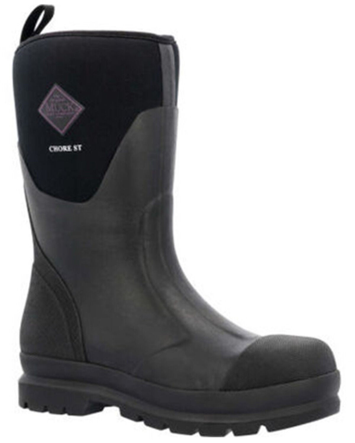 Muck Boots Women's Chore Classic Mid Waterproof Rubber Boots - Steel Toe, Black, hi-res
