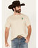 Image #1 - Riot Society Men's Embroidered Cactus Short Sleeve T-Shirt, Cream, hi-res