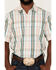 Resistol Men's Hampton Plaid Print Short Sleeve Button Down Western Shirt , Light Green, hi-res
