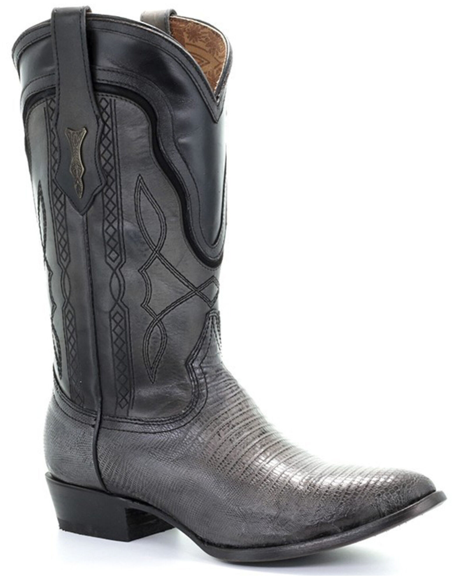 Product Name Corral Men s Grey Lizard Teju Embroidered Exotic Boots Round Toe