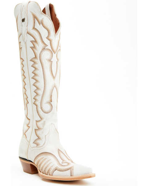 Image #1 - Dan Post Women's Josie Tall Western Boots - Snip Toe , White, hi-res