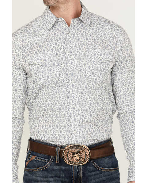 Image #3 - Cody James Men's Dandy Floral Print Long Sleeve Snap Western Shirt , White, hi-res