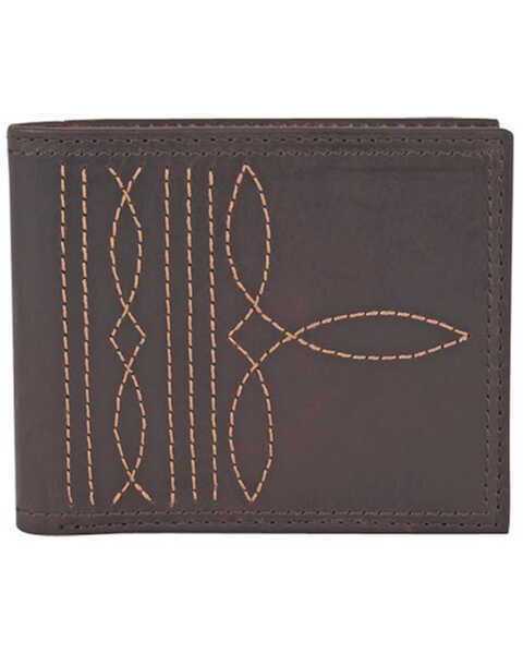 Image #1 - Justin Men's Bifold Leather Wallet, Brown, hi-res