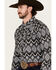 Image #2 - Rock & Roll Denim Men's Tek Southwestern Print Long Sleeve Pearl Snap Western Shirt, Black, hi-res