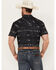 Rock & Roll Denim Men's Southwestern Print Short Sleeve Performance Pearl Snap Western Shirt, Black, hi-res