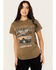 Image #1 - Youth in Revolt Women's Nashville Embellished Car Short Sleeve Graphic Tee, Green, hi-res